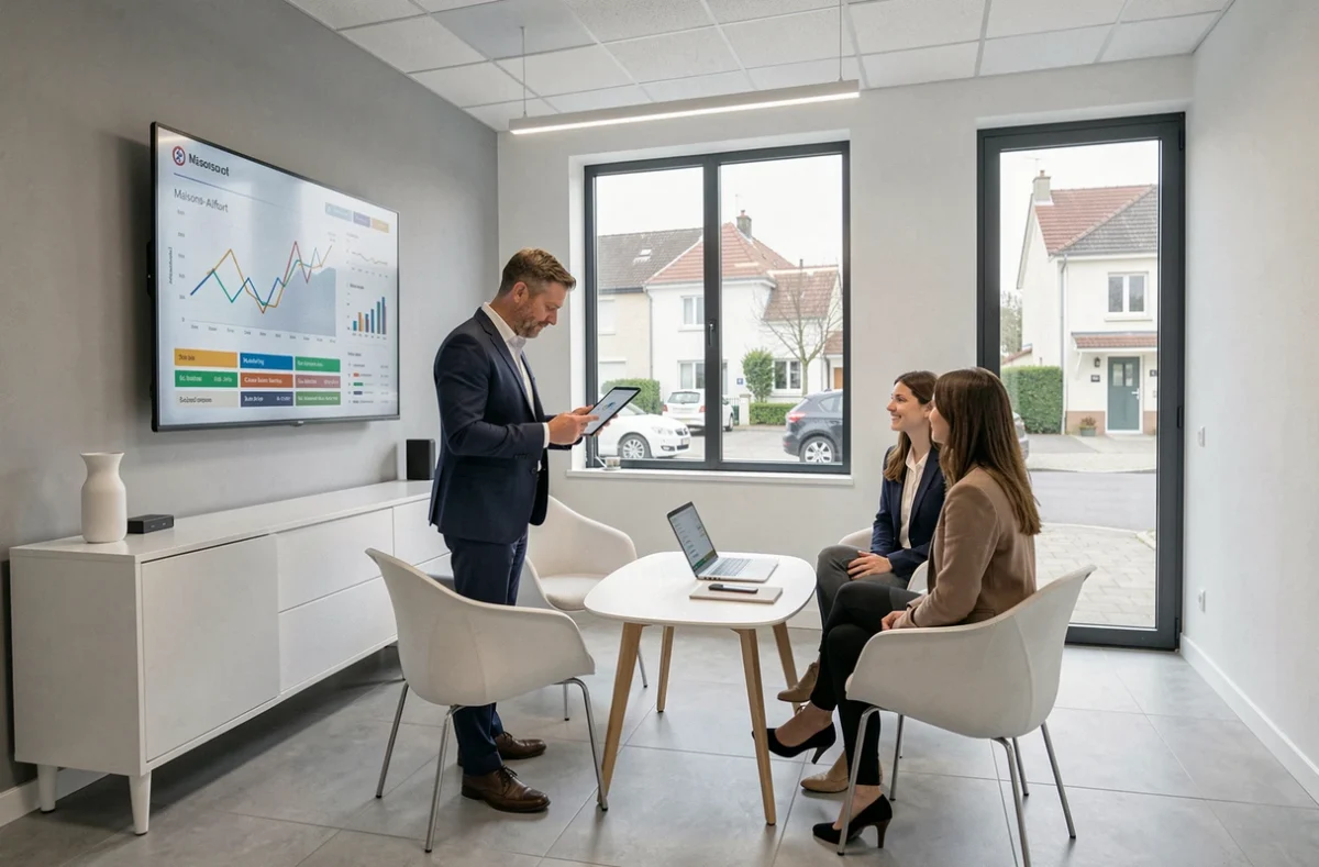 Conseiller Assurimo à Maisons-Alfort présentant des comparatifs d'assurance sur une tablette numérique