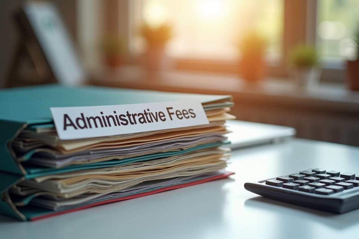 Espace de travail organisé avec dossiers et ordinateur
