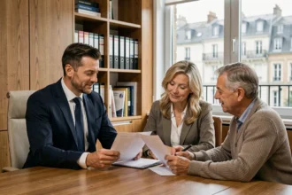 Conseiller en gestion de patrimoine dans l'Ain accompagnant un couple dans la planification de leur patrimoine financier