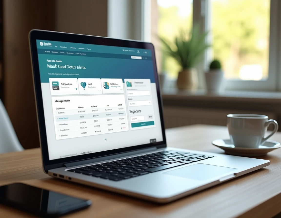 Gestion de carte bancaire Crédit Agricole sur un espace client en ligne affiché sur ordinateur portable