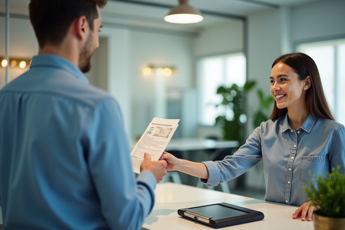 Personne recevant de l'argent dans un bureau moderne